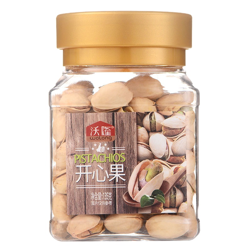 沃隆坚果炒货休闲零食原味开心果罐装135g