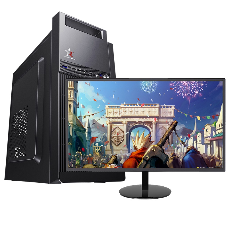 世纪之星 酷睿i3四线程/8G内存/128G固态+500G机械硬盘 台式电脑 台式机 电脑主机 组装电脑 DIY组装机 家用办公主机 台式机 组装机电脑 商务学生电脑+19英寸全套