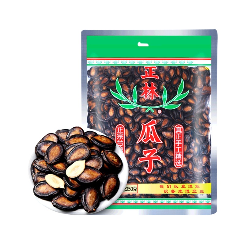 正林 3A级西瓜子黑瓜子250g*4袋袋抖音同款瓜子炒货干货休闲零食