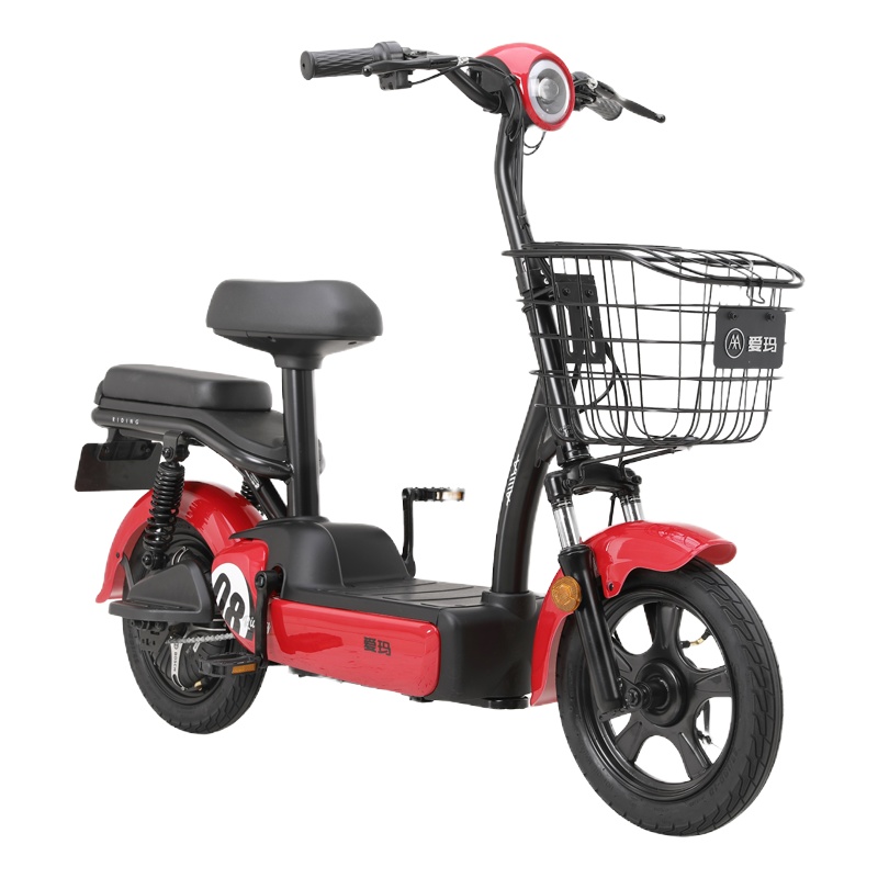 爱玛(AIMA)小蜜豆 至臻版 新国标 48V12AH 铅酸 时尚电动自行车 星空白/亚黑