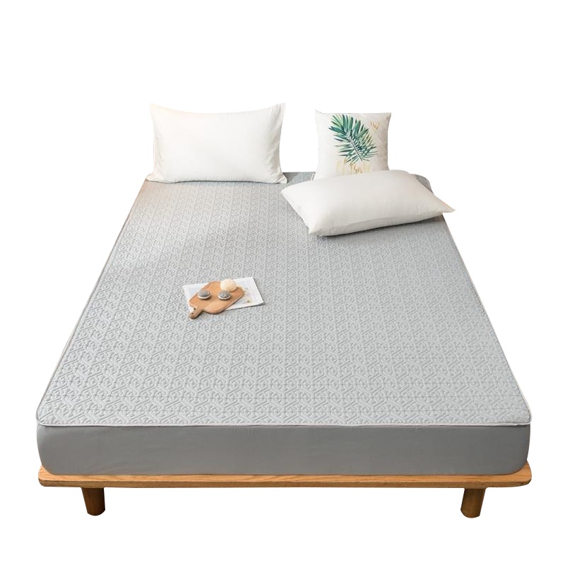 曼凝家纺 纯色夹棉磨毛单品床笠床单防水隔脏1.5/1.8床松紧带床垫套子