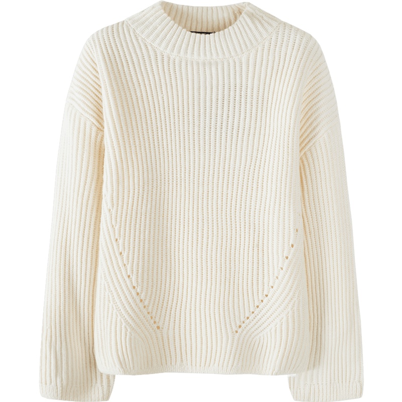 Semir森马毛衫女2019冬新款半高领镂空针织套头衫宽松外穿百搭森系毛衣