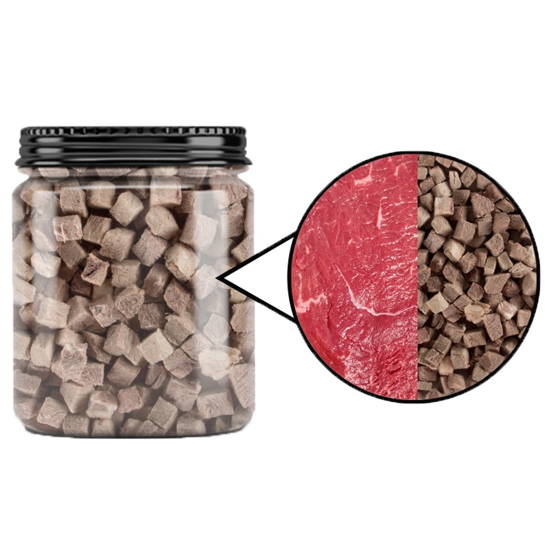 一贯宠物冻干牛肉粒 猫狗零食训练奖励营养补钙牛肉块猫咪狗狗伴粮冻干粒60g100g500g