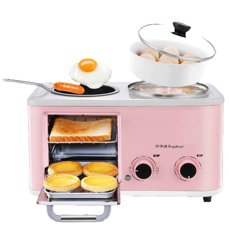 荣事达(Royalstar)多功能早餐机RS-KG12A(粉色)烤面包机家用多士炉三明治机吐司机多功能用途锅电煮锅