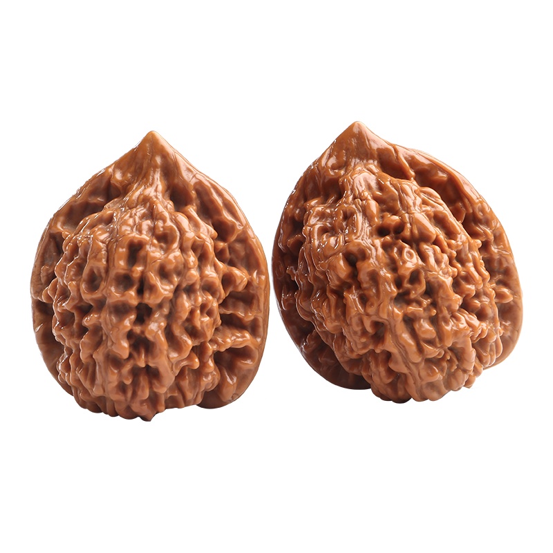 月印百川 文玩核桃 官帽/四座楼/八菱 上油核桃男款手把件一对