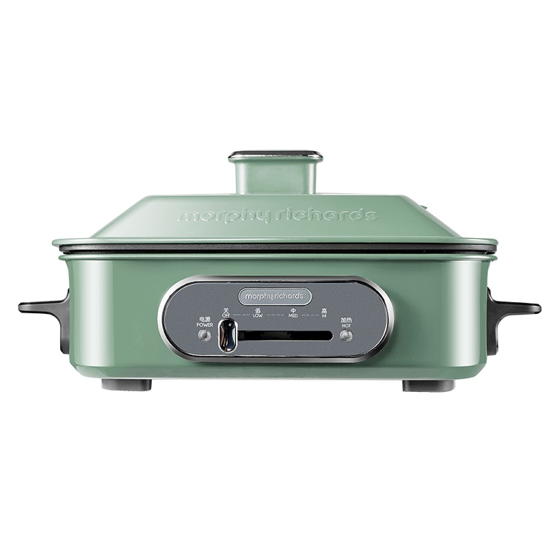 摩飞电器(Morphyrichards) 多功能锅料理锅电烧烤锅电火锅蒸锅2.5L韩式方锅防干烧功能 MR9088 绿色