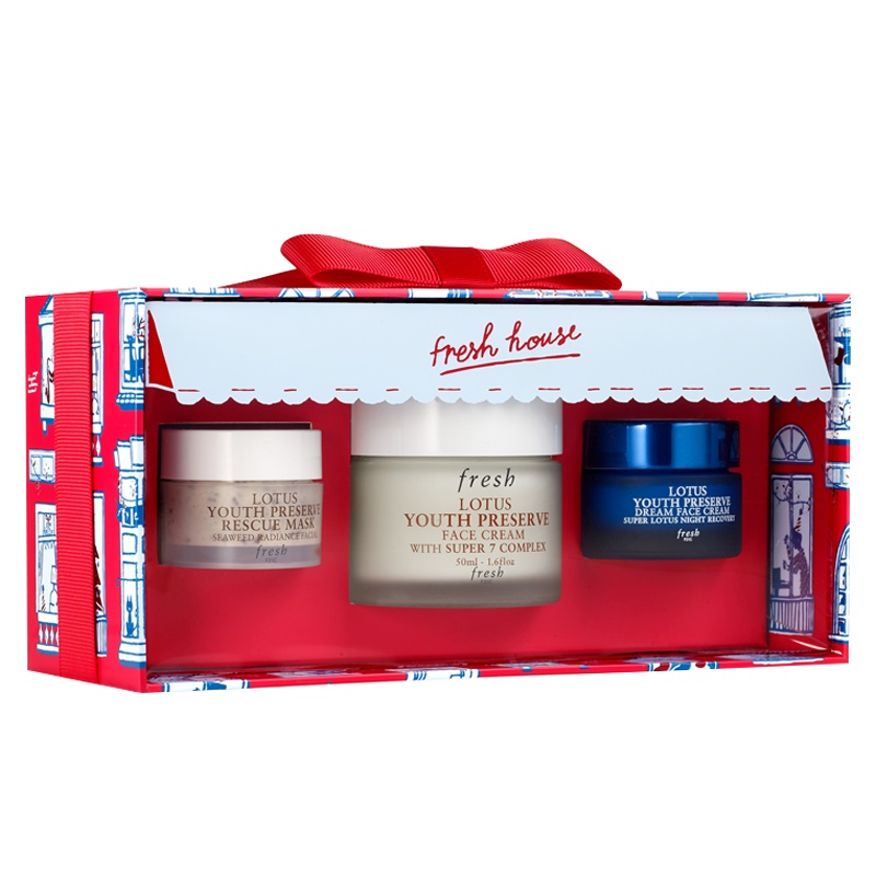馥蕾诗(FRESH)睡莲日夜赋活礼盒(睡莲晚霜15ml+睡莲面膜15ml+活妍面霜50ml)