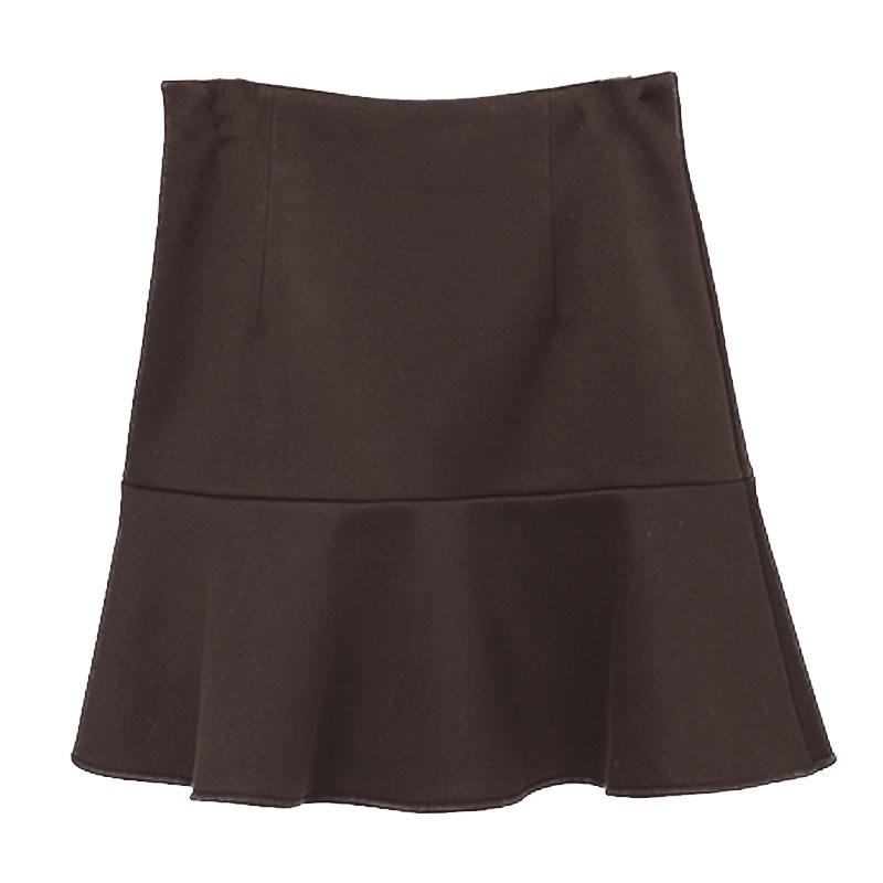 ENJOY'ME女装2019冬季新品甜美荷叶边裙摆加绒短半身裙