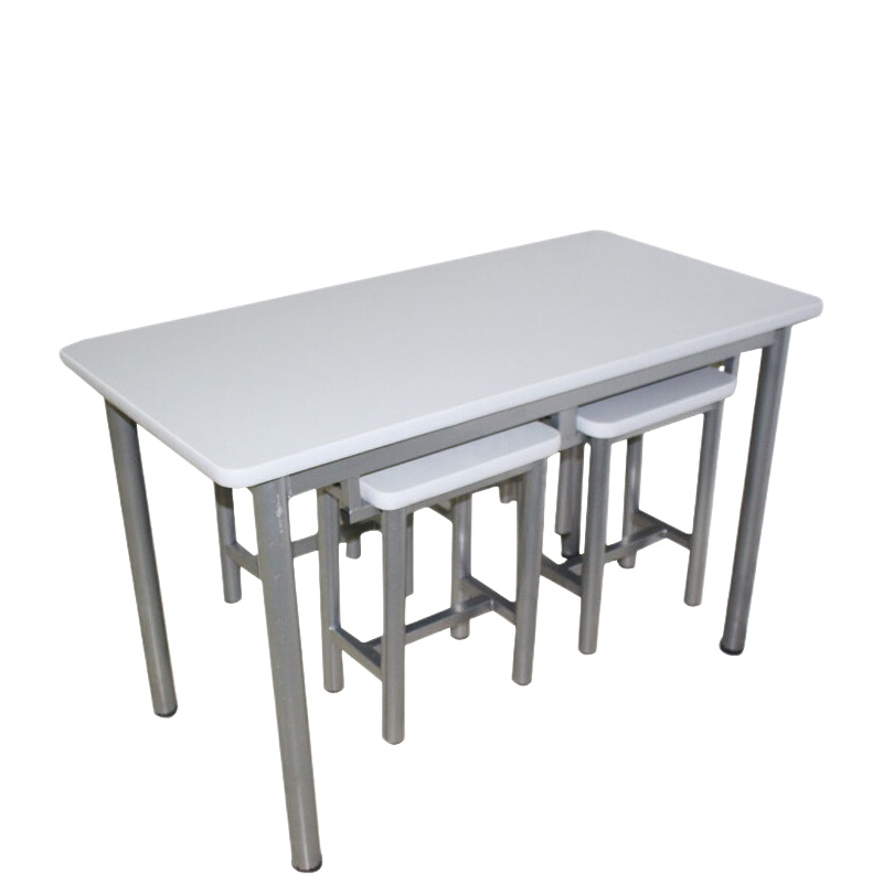 卓澳(ZHUOAO)户外餐桌员工食堂餐桌椅小吃店4人实木钢架餐桌组合1200*600*750