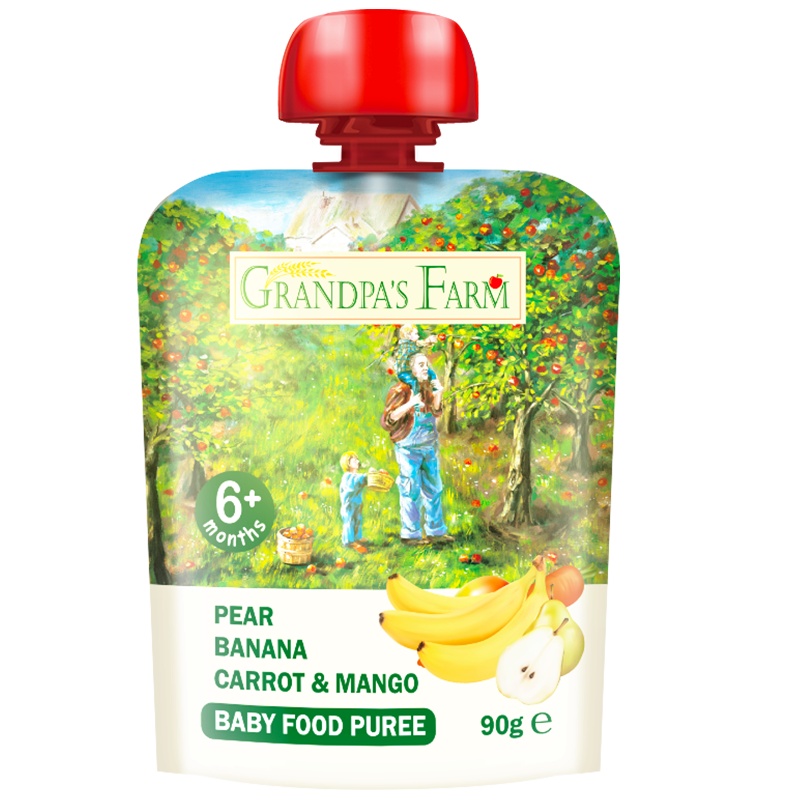 爷爷的农场 梨香蕉胡萝卜芒果泥 90g