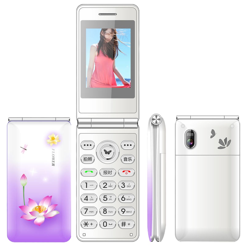 移动电信双屏翻盖老人手机大声大字大按键老年手机老人机超长待机|紫色/单屏 标配 移动联通版