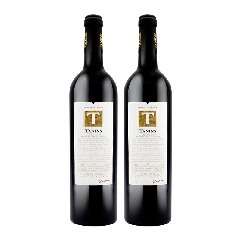法国原瓶进口葡萄酒 泰妮丝朗多克酒庄珍藏 干红葡萄酒Tanins AOP等级 双支装750ml*2