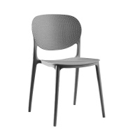 北欧简约 塑料靠背椅 黑色