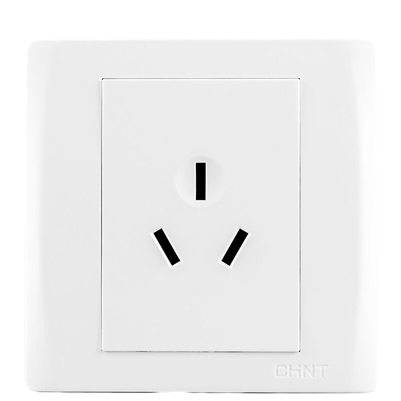 正泰(CHNT) 开关插座面板 三孔插座 16A 象牙白