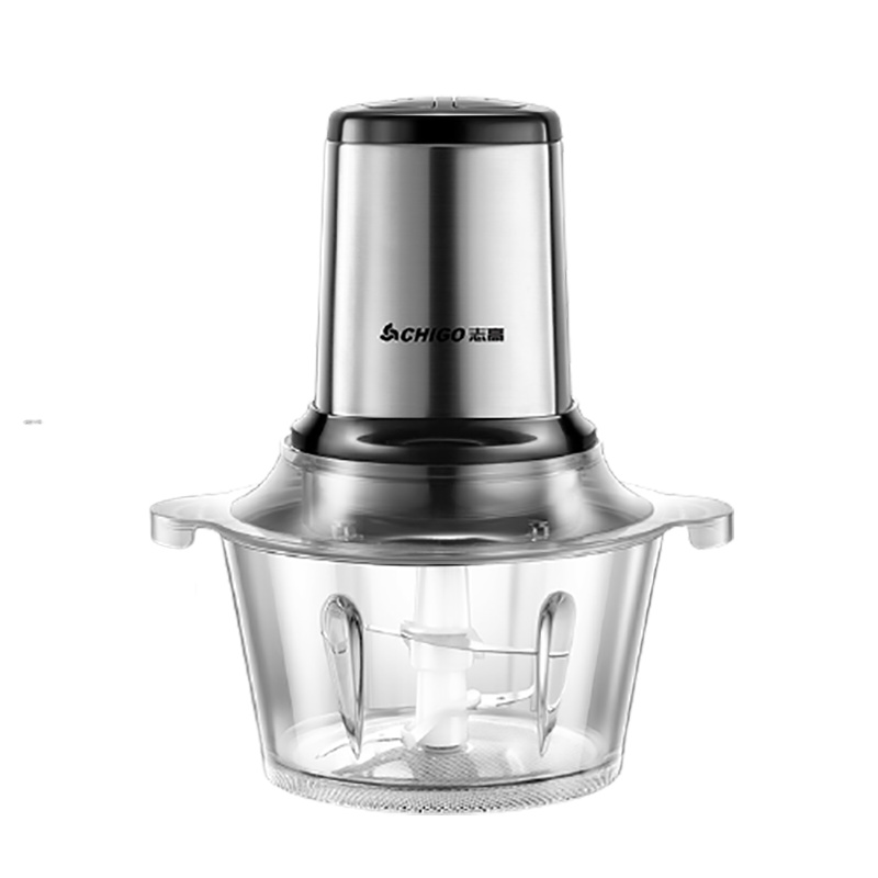 志高(CHIGO)绞肉机ZG-JR02黑色双刀1.8L两档不锈钢机头加厚玻璃杯搅肉机搅拌机碎肉机料理机双刀头送搅拌器