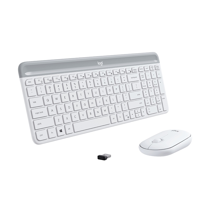 罗技(Logitech)MK470 键鼠套装 办公游戏无线键鼠套装 全尺寸超薄 无线2.4G接收器 白色