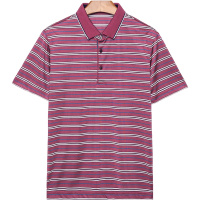 恒源祥男装夏新款翻领含桑蚕丝短袖T恤中年爸爸装休闲Polo衫