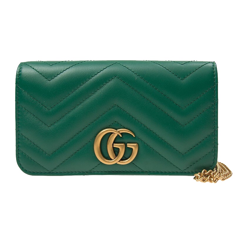 [海外直邮]GUCCI 古驰 女包 牛皮 绿色女士小号链条单肩斜挎包488426 DSVRT 3120