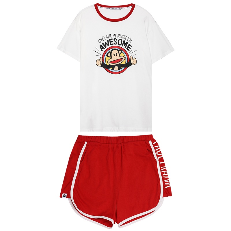 大嘴猴纯棉睡衣套装女夏季薄款学生家居服薄款两件套宽松睡衣夏天