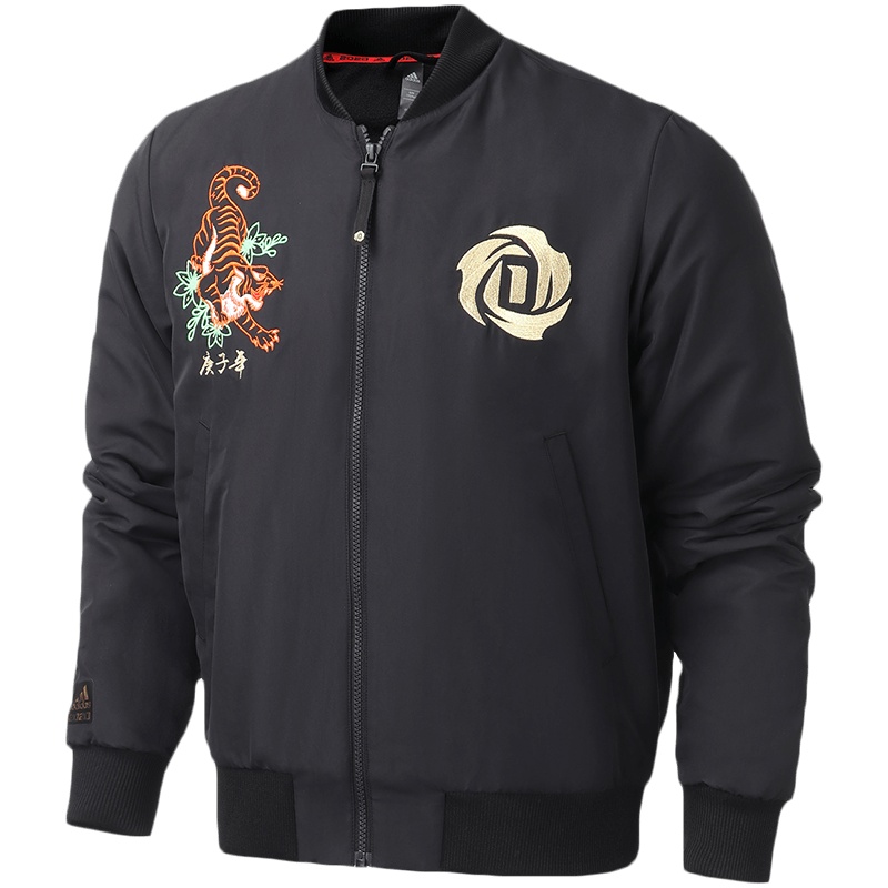 阿迪达斯男服外套罗斯飞行领篮球夹克休闲运动服FP8202