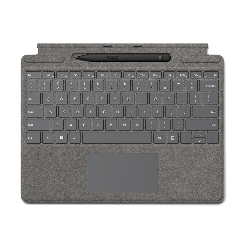 微软 Surface Pro亮铂金特制版专业键盘盖+超薄触控笔2适用Pro9/Pro8 Alcantara材质 磁吸接口