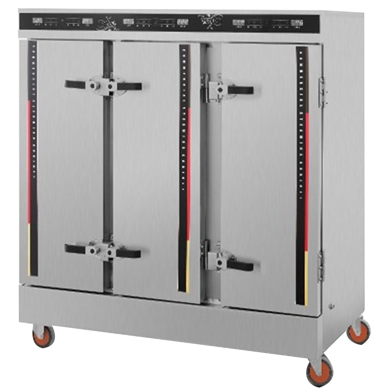 德玛仕DEMASHI双门蒸饭柜商用 学校企业酒店食堂定时蒸包蒸饭机 电热蒸饭车 36盘智能电脑款【380V】