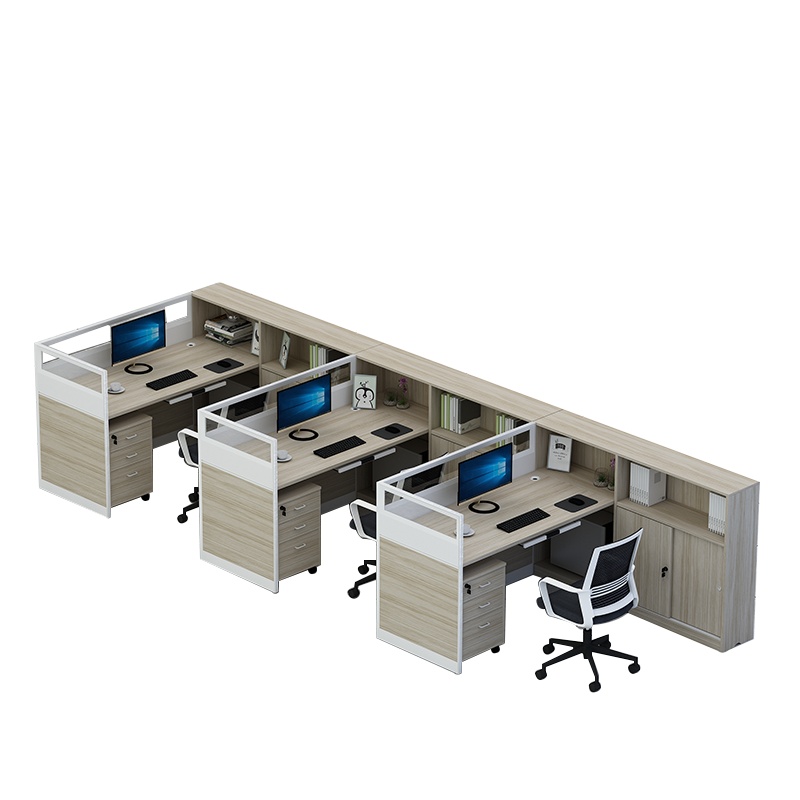 全简现代简约屏风位员工办公桌办公室专用屏风隔断职员办公电脑桌财务办公电脑桌7字三人位