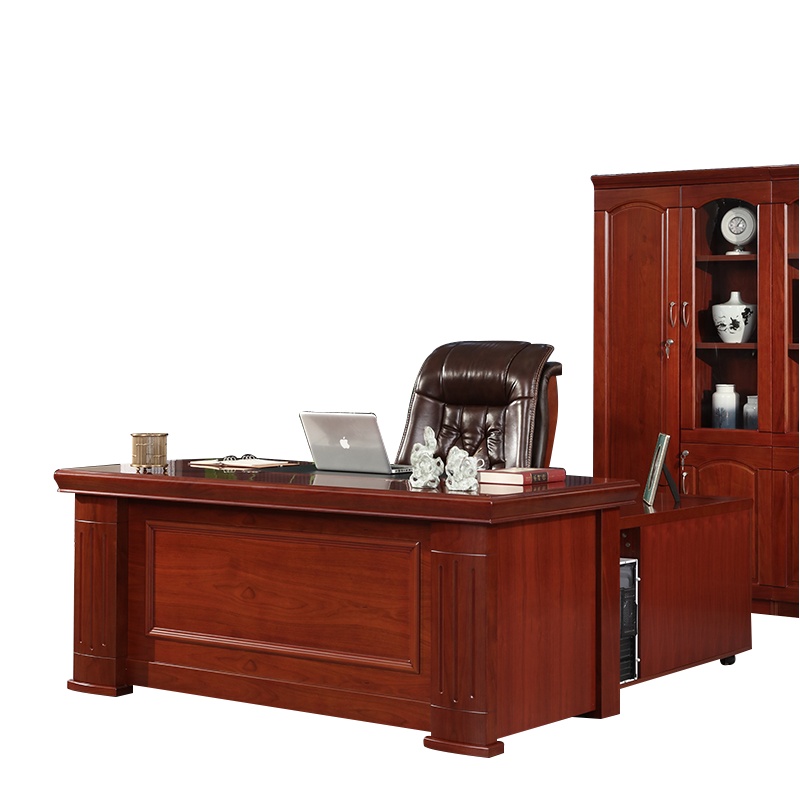 全简办公家具老板桌主管桌办公桌总裁经理桌油漆实木贴皮大班台含侧柜小吊柜