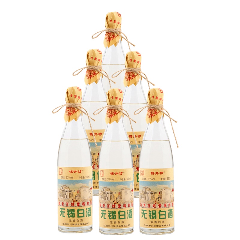 六瓶 锡井坊无锡白酒纯粮佳酿浓香棉柔真纯粮酒53度