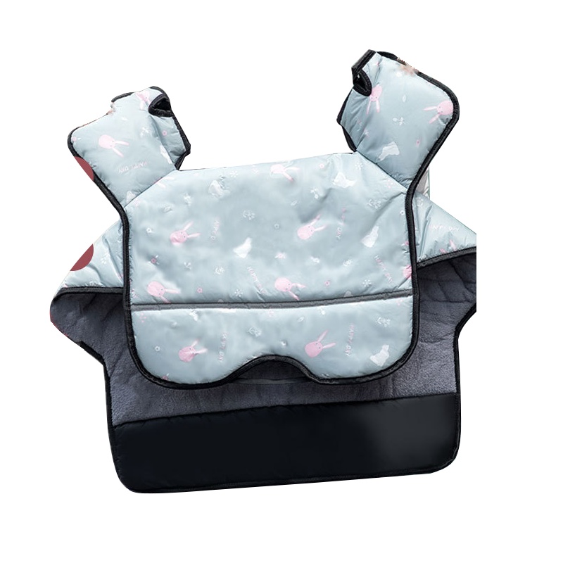 电动车电瓶车挡风被加厚加绒秋冬保暖防风被侧翼加大防水防雨挡风罩灰兔