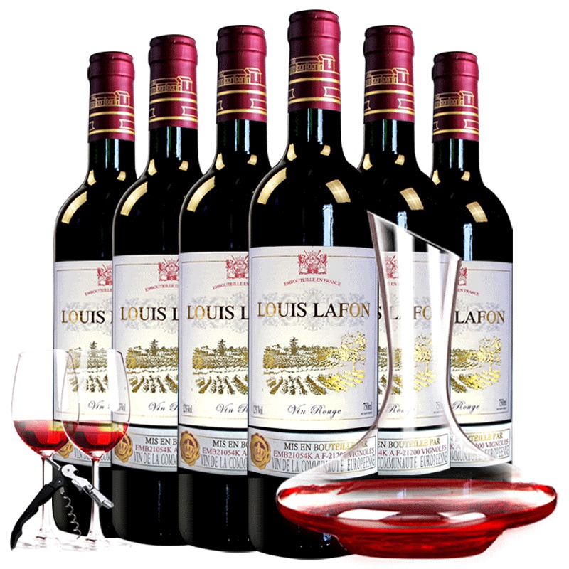 法国进口红酒 路易拉菲干红葡萄酒整箱750ml*6瓶