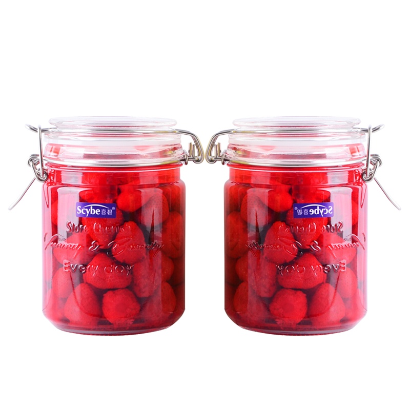 喜碧（Scybe）兰仕黛圆形加厚玻璃密封罐储藏罐800ml 两只装