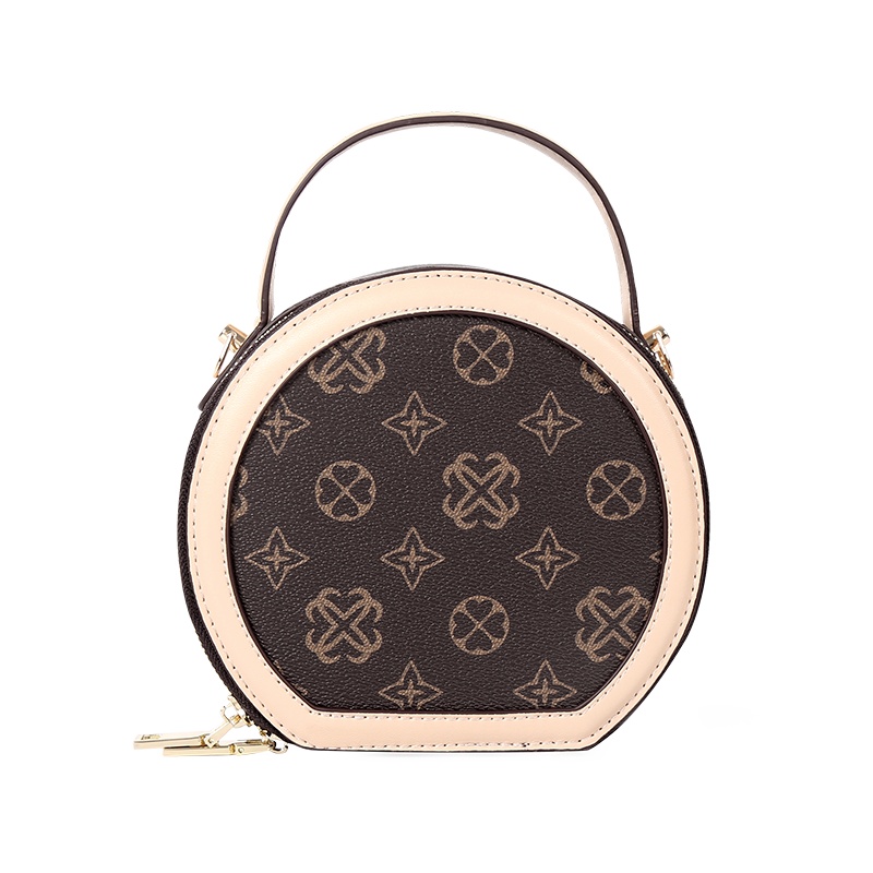 【顺丰配送】流行印花小圆包2021新款潮圆饼斜挎包女时尚女包圆形女士手提包包LB210415