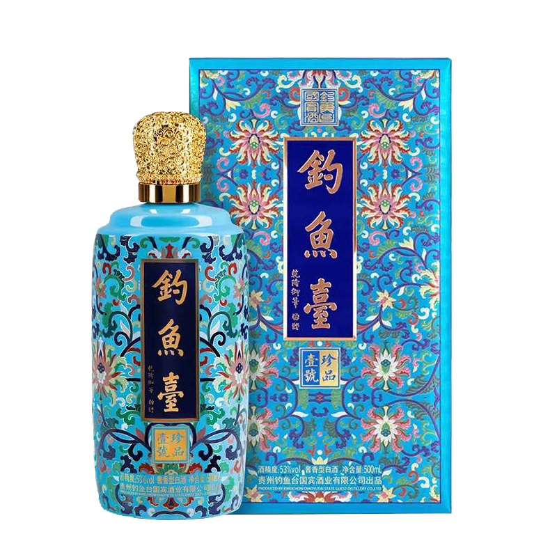 钓鱼台 珍品一号（珐琅彩）酒 酱香型白酒53度500mL*1礼盒装酒水纯粮食酒馈赠招待收藏佳品