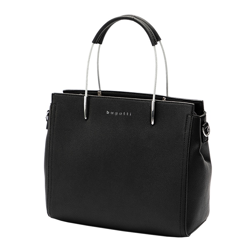 bugatti 德国本土轻奢品牌 新款简约女士休闲手提包经典女包包黑色职场百搭气质斜跨包上班女包