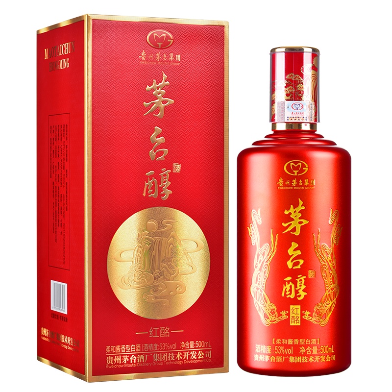 贵州茅台酒厂集团技术开发公司 茅台醇(红酩) 53度酱香型白酒 飞天仕女图礼盒酒水 500ML*1瓶
