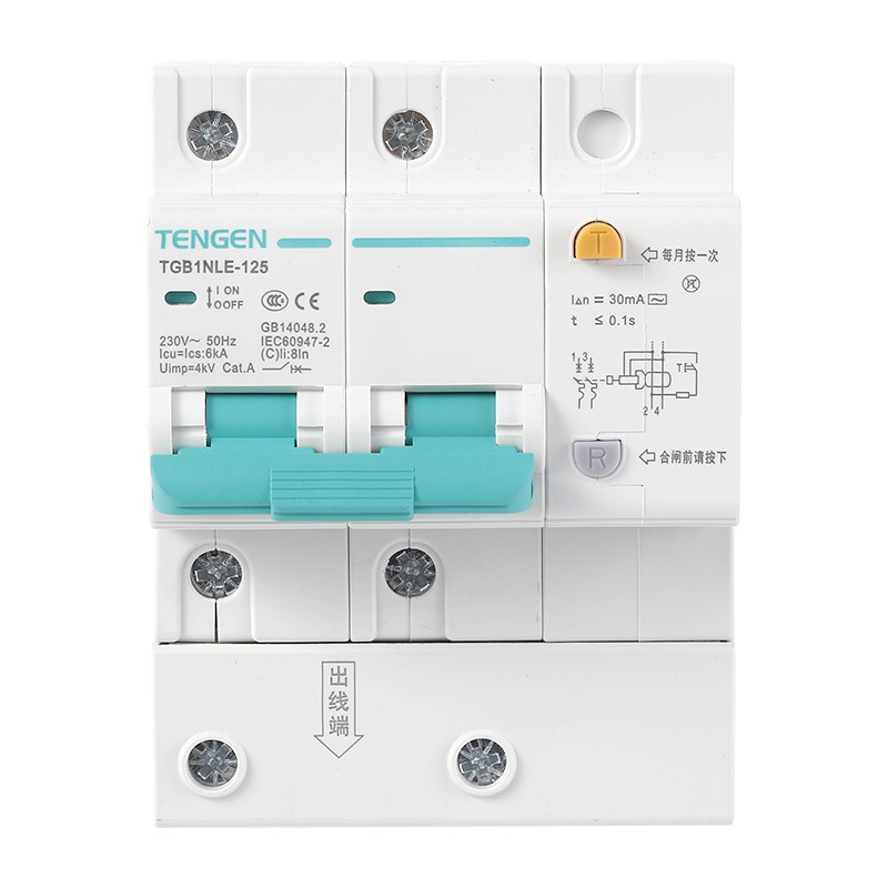 天正电气 TGB1NLE-125 2P C 63A 6KA AC230V 01070210053 微断漏电保护
