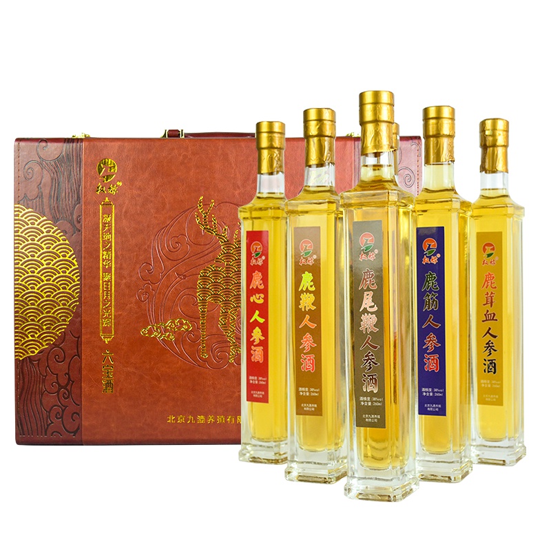 权禄quanlu 六宝酒礼盒1560ml(260ml*6)6瓶礼盒装 鹿鞭鹿心鹿筋鹿尾等鹿产 传统工艺配制 非普通白酒