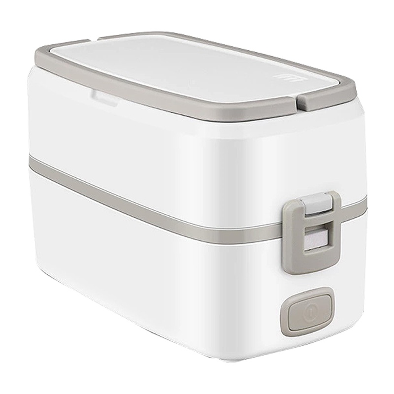 乐创(lecon) 方形电热饭盒 LC-BWH04 便携式 250W 双层 米色