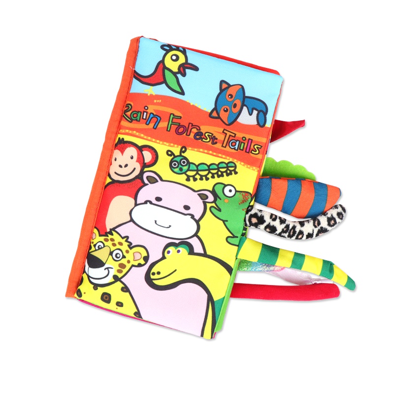 米米智玩 立体尾巴布书早教婴儿撕不烂6-12个月宝宝益智玩具0-1岁- 青青草原