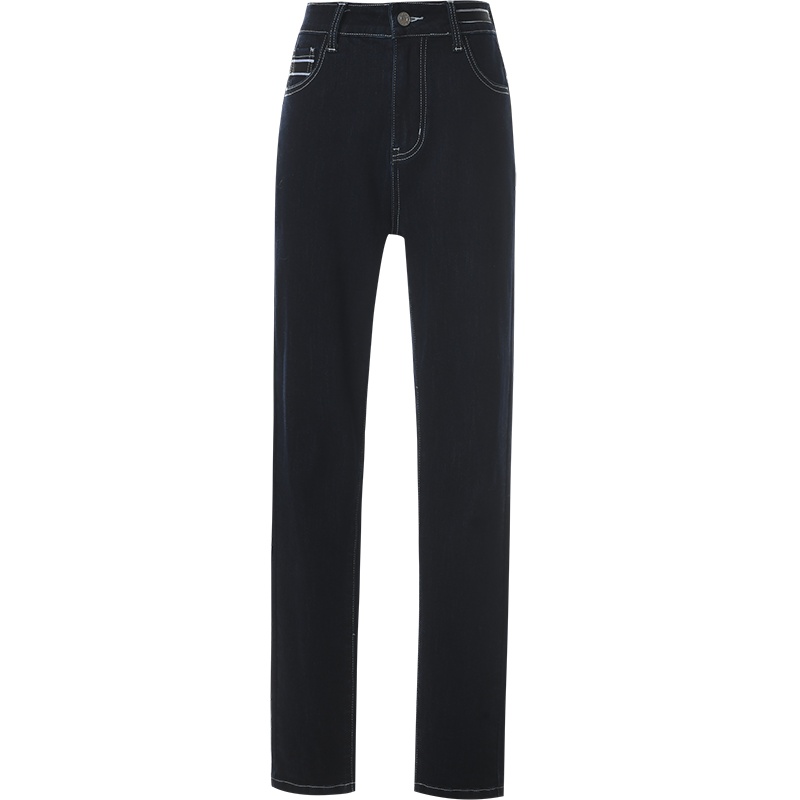 欧昵雪冬装修身加厚保暖抓绒小脚牛仔裤女紧身高腰铅笔裤