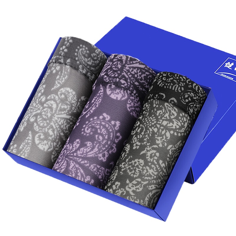 健将男士内裤莫代尔网眼平角内裤男 大码u凸透气中腰打底四角短裤男8J943-3条装