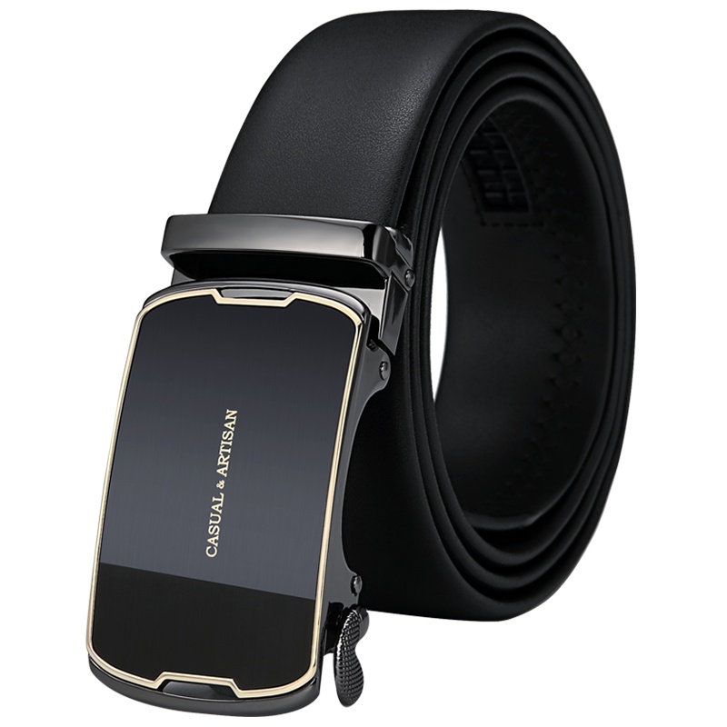 第九城（V.NINE） 皮带男士自动扣商务简约牛皮腰带青年休闲裤带