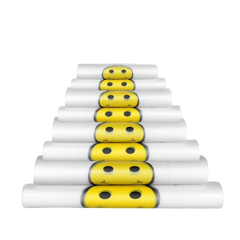 透明笑脸塑料袋食品袋购物袋外卖打包袋手提方便袋马甲背心垃圾袋大32*50