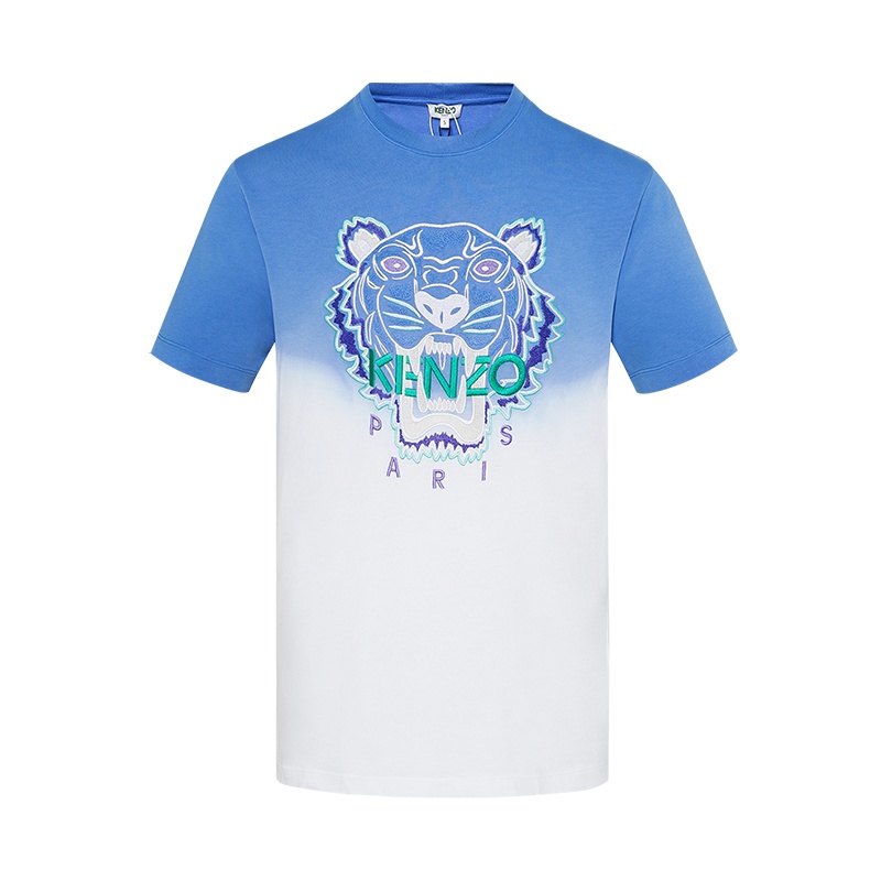 KENZO 高田贤三 2020新款 男士渐变虎头刺绣印花短袖高端男士T恤