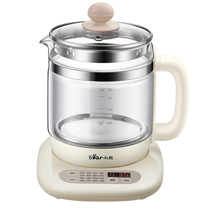 小熊(Bear)养生壶1.5L迷你玻璃电水壶电热水壶 多功能煮茶壶 YSH-C15K1