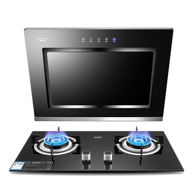 澳柯玛(AUCMA) 大吸力侧吸式抽吸油烟机灶具套装烟灶套餐两件套803D+23B 小户型精选 (液化气)