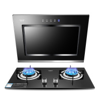 澳柯玛(AUCMA) 大吸力侧吸式抽吸油烟机灶具套装烟灶套餐两件套803D+23B 小户型精选 (液化气)