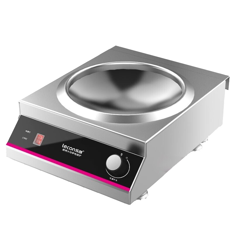 乐创(lecon)商用电磁炉5000W 商业电磁灶电炉灶五千瓦大功率炒炉大锅灶食堂炒菜用凹面送炒锅 LC-SY5000