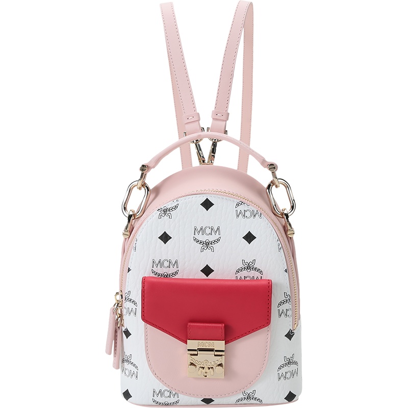 MCM 奢侈品 女士 涂层帆布配皮手提斜挎包双肩包迷你款 MWKBSPA02